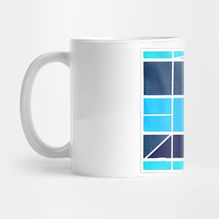 Inverted Blue Black Geometric Abstract Acrylic Painting Mug